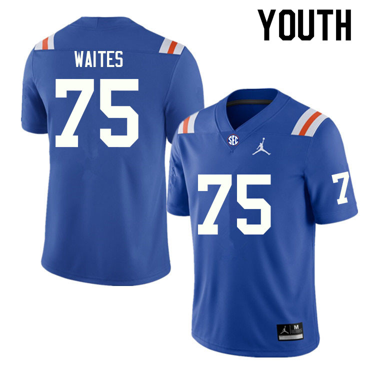 Youth #75 Kamryn Waites Florida Gators College Football Jerseys Sale-Throwback - Click Image to Close